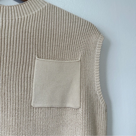 Womens Mock Neck Short Cap Sleeve Sweater Vest Summer Casual Basic Loose Crochet - Picture 3 of 7